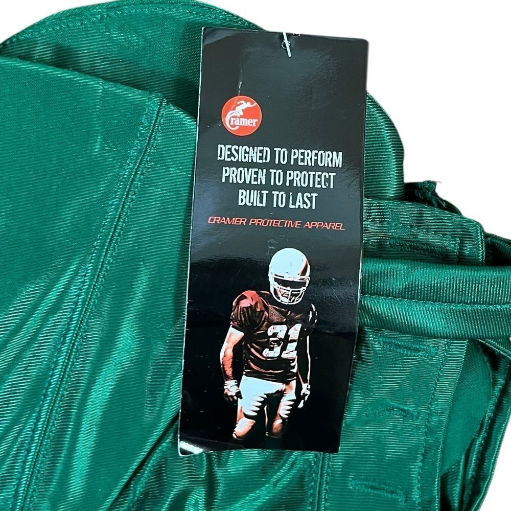 Cramer Green Football Pants‎ With Pads, Size YL, NWT
